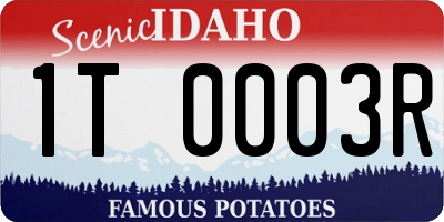 ID license plate 1T0003R