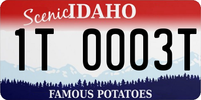 ID license plate 1T0003T