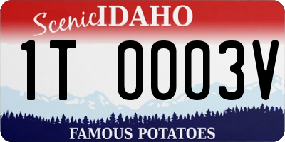 ID license plate 1T0003V