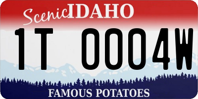 ID license plate 1T0004W