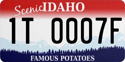 ID license plate 1T0007F