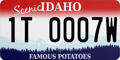 ID license plate 1T0007W