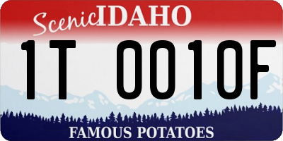 ID license plate 1T0010F