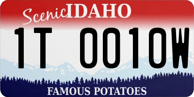 ID license plate 1T0010W
