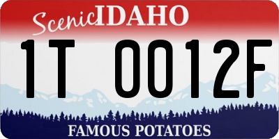 ID license plate 1T0012F