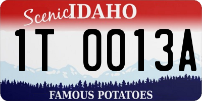 ID license plate 1T0013A
