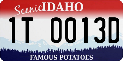 ID license plate 1T0013D