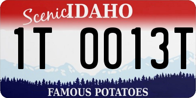 ID license plate 1T0013T