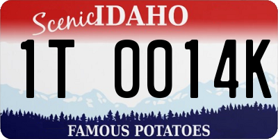 ID license plate 1T0014K