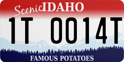ID license plate 1T0014T