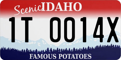 ID license plate 1T0014X