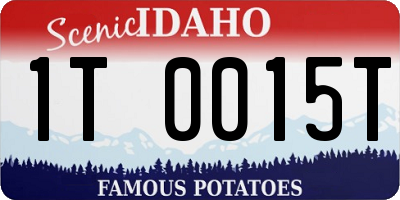 ID license plate 1T0015T