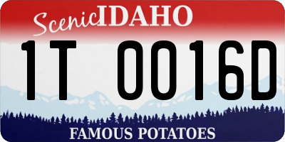 ID license plate 1T0016D