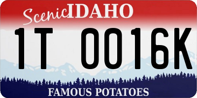 ID license plate 1T0016K
