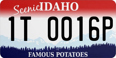 ID license plate 1T0016P
