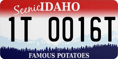 ID license plate 1T0016T