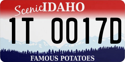 ID license plate 1T0017D