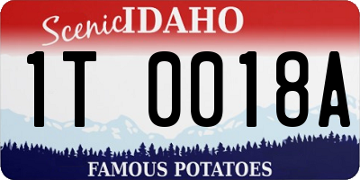 ID license plate 1T0018A