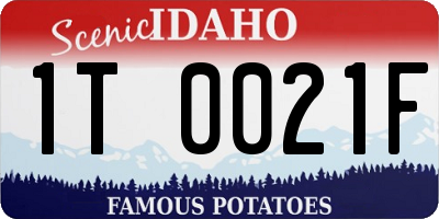 ID license plate 1T0021F