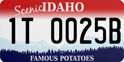ID license plate 1T0025B