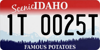 ID license plate 1T0025T