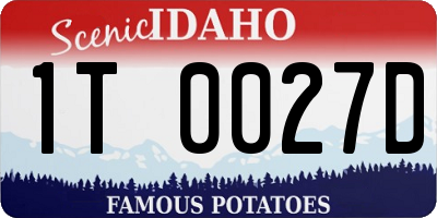 ID license plate 1T0027D
