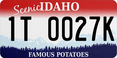 ID license plate 1T0027K