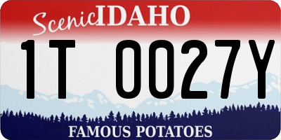 ID license plate 1T0027Y