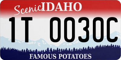 ID license plate 1T0030C