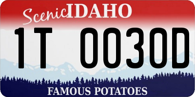 ID license plate 1T0030D