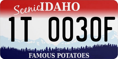 ID license plate 1T0030F