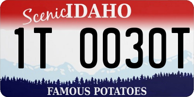 ID license plate 1T0030T