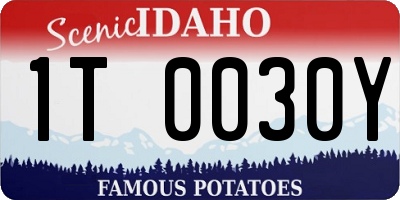 ID license plate 1T0030Y