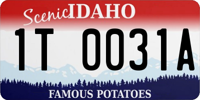 ID license plate 1T0031A