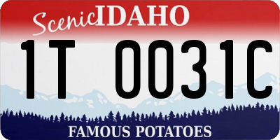 ID license plate 1T0031C