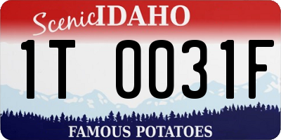 ID license plate 1T0031F