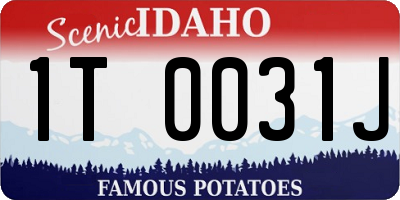 ID license plate 1T0031J