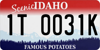 ID license plate 1T0031K