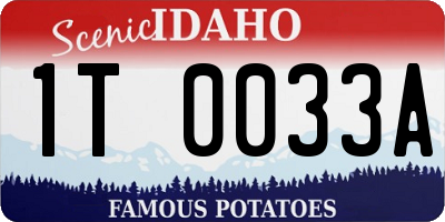 ID license plate 1T0033A