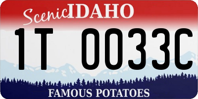 ID license plate 1T0033C
