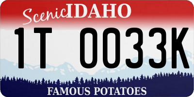 ID license plate 1T0033K