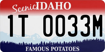ID license plate 1T0033M