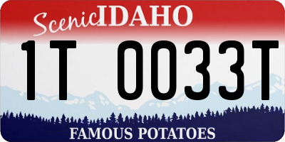 ID license plate 1T0033T