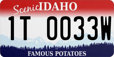 ID license plate 1T0033W