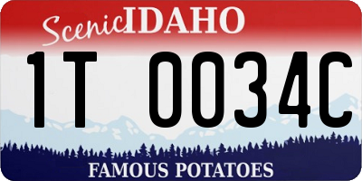 ID license plate 1T0034C
