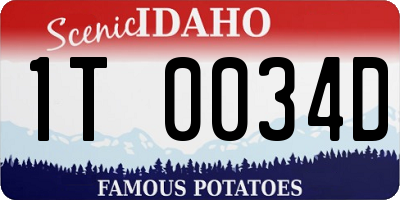 ID license plate 1T0034D