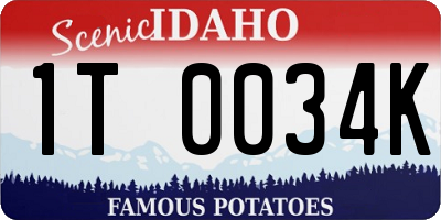 ID license plate 1T0034K