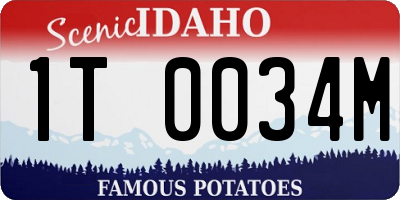 ID license plate 1T0034M
