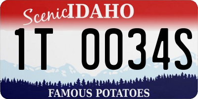 ID license plate 1T0034S