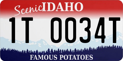 ID license plate 1T0034T